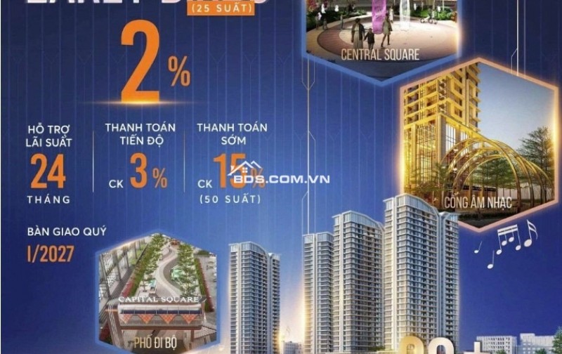 SIÊU PHẨM CAPITAL SQUARE - CĂN GÓC 3PN TẦNG 11 – 2 MẶT THOÁNG – VIEW PHỐ THƯƠNG MẠI & CÔNG VIÊN